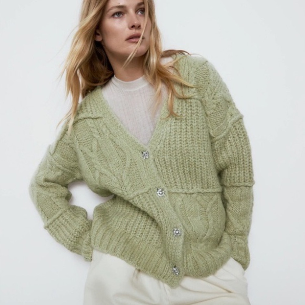 New Zara Patchwork Knit Sweater (Sz: S)